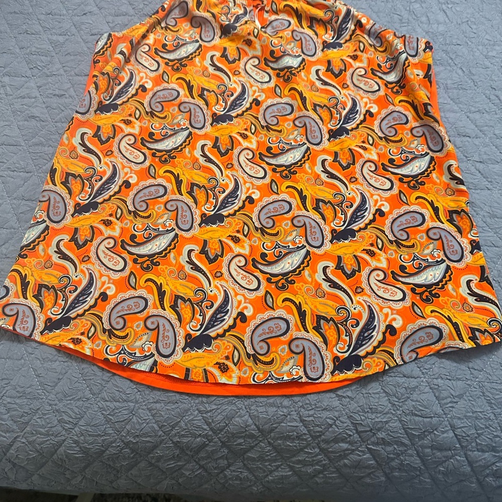 Market & Spruce Orange Paisley Mini Skirt